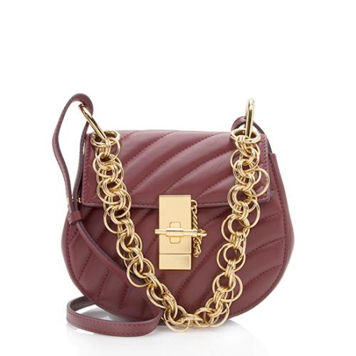 Chloe Quilted Calfskin Drew Bijou Chain Mini Shoulder Bag