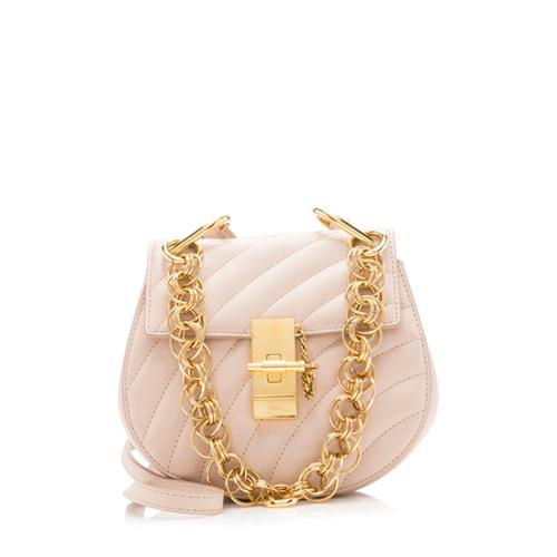 Chloe Quilted Calfskin Drew Bijou Chain Mini Shoulder Bag