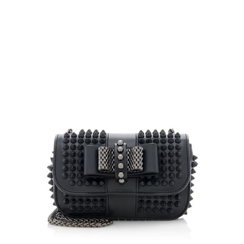 Christain Louboutin Calfskin Spiked Sweet Charity Small Crossbody Bag