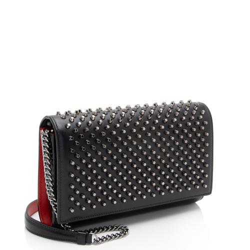 Christian Louboutin Calfskin Spiked Paloma Chain Clutch