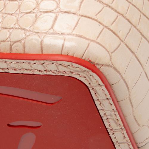 Christian Louboutin Croc Embossed Leather Cabarock Small Tote