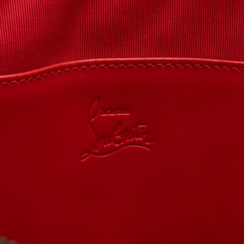 Christian Louboutin Leather Coated Canvas Logo Print Peter Medium Pouch