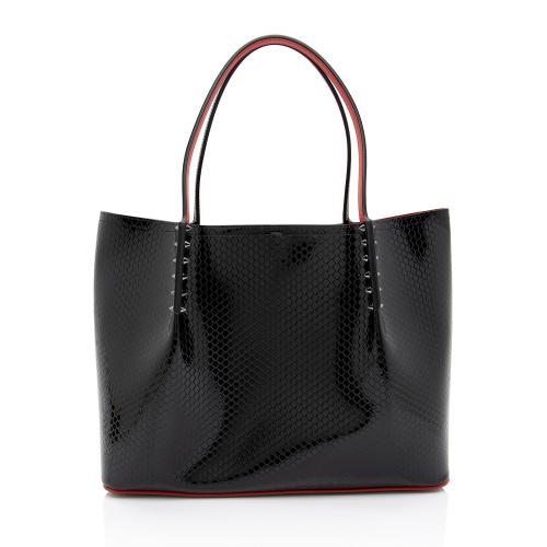 Christian Louboutin Snake Embossed Patent Leather Cabarock Large Tote