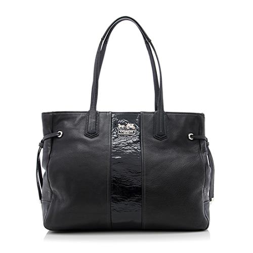 Coach Chelsea Leather Stripe Charlie Tote 