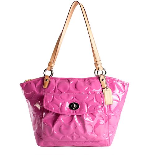 Coach Embossed Patent Leather Leah Tote 