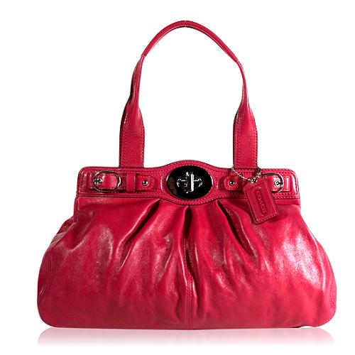 Coach Garnet Large Leather Shoulder Handbag 