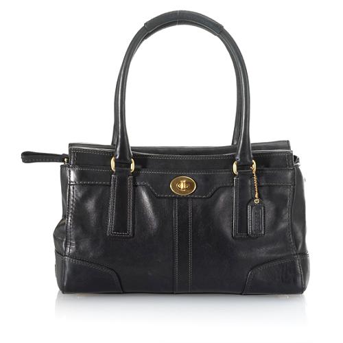 Coach Hamptons Leather Medium Carryall Satchel Handbag