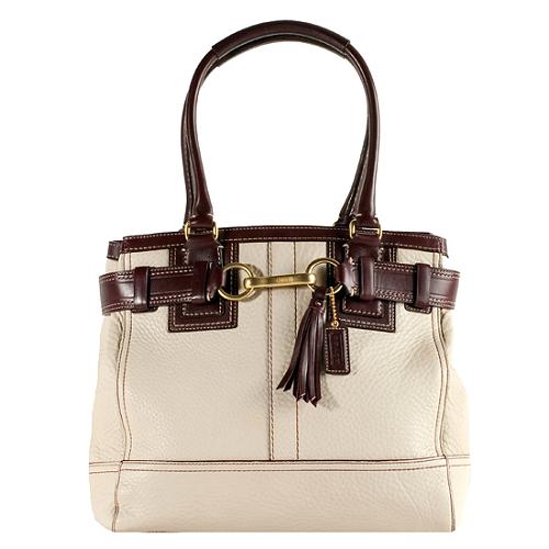 Coach Hamptons Leather Medium Carryall Tote