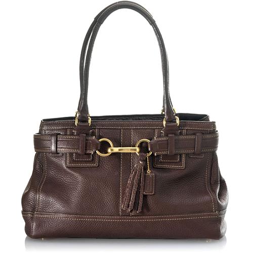 Coach Hamptons Pebbled Leather Large Carryall Tote