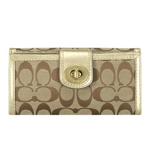 Coach Hamptons Signature Checkbook Wallet