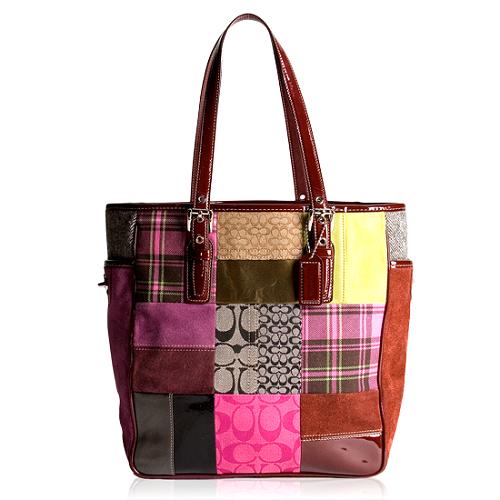 Coach Holiday Patchwork Gallery N/S Tote