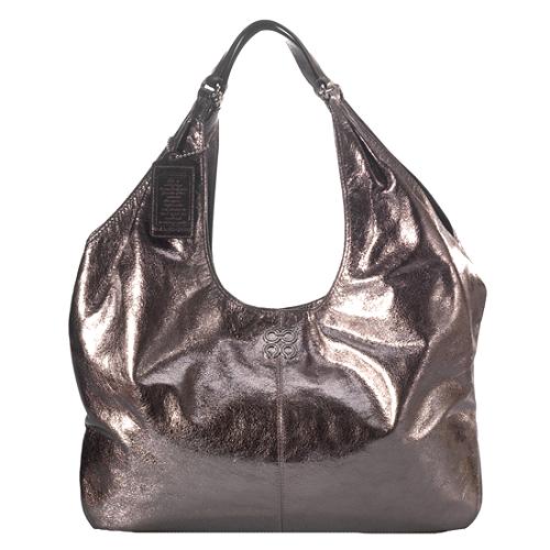 Coach Julia Metallic Leather XL Hobo Handbag