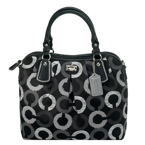 Coach Kristin Embroidered Op Art Pleated Satchel Handbag