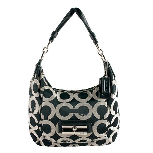 Coach Kristin OP Art Sateen Hobo Handbag