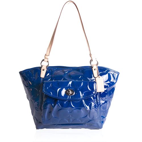 Coach Leah Embossed Patent Leather Tote 