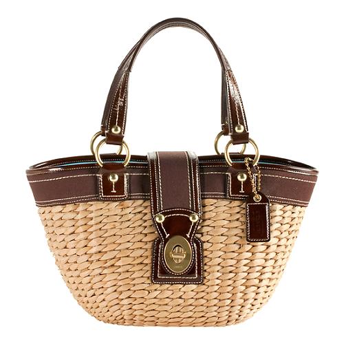 Coach Legacy Straw Basket Tote