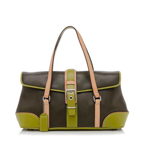 Coach Limited Edition Leather Buckled Flap Satchel