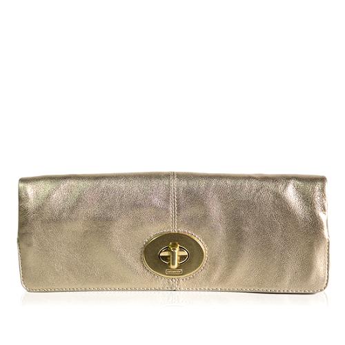 Coach Madeline Leather Foldover Clutch