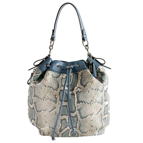 Coach Madison Embossed Python Marielle Drawstring Tote