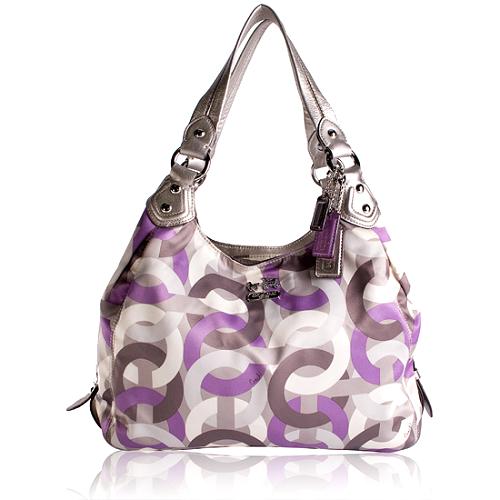 Coach madison op art best sale sateen maggie shoulder bag