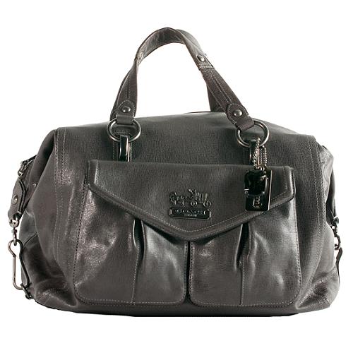 Coach Madison Textured Leather Large Audrey Satchel Handbag