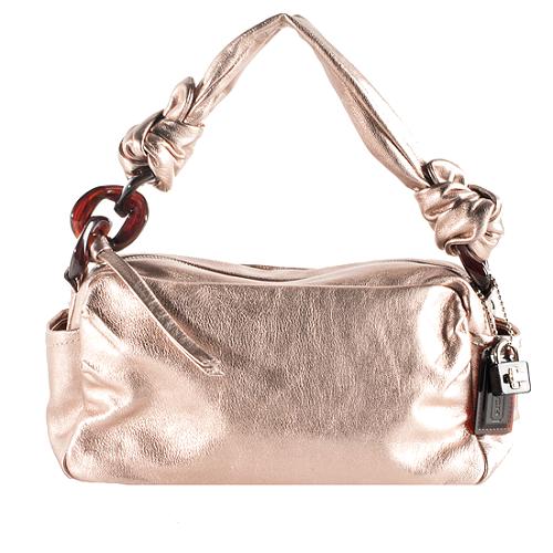 Coach Parker Metallic Leather Zip Shoulder Handbag