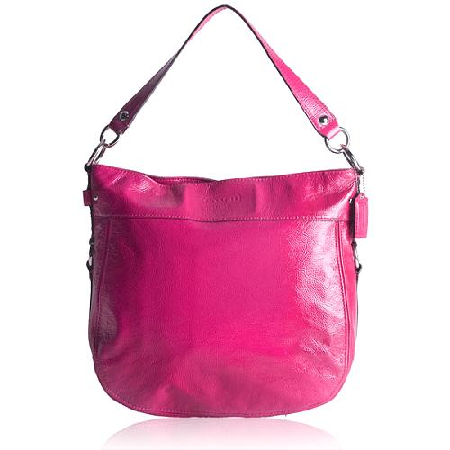 Coach Patent Leather Convertible Zoe Shoulder Handbag
