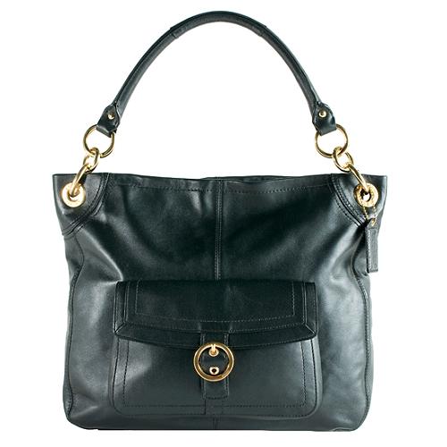 Coach Penelope Leather Buckle Pocket Hobo Handbag