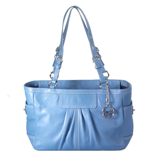 Coach Pleated Leather East/West Gallery Tote