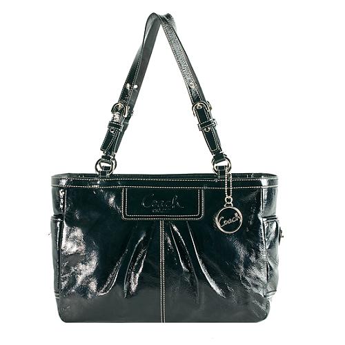 Coach Pleated Patent Leather Gallery East/West Tote