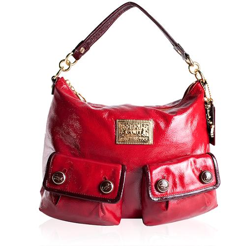Coach Poppy Patent Leather Hobo Handbag