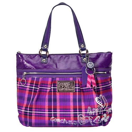 Coach Poppy Signature Lurex Glam Pink Khaki Tan Large Shoulder Bag 16289 |  eBay