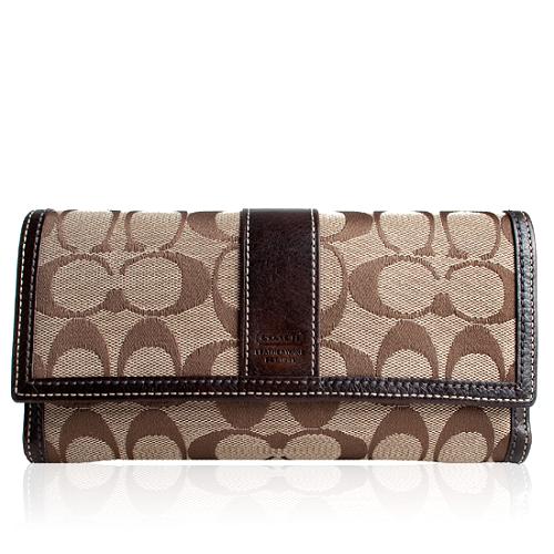 Coach Signature Checkbook Wallet