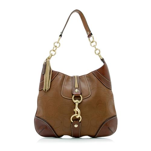 Coach Signature Embossed Leather Hobo