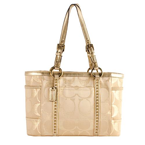 Coach Signature Studded Lurex Gallery Tote