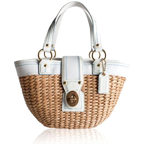 STRAW BASKET PURSE With Green Buckle And Trim (New) $26.25 - PicClick AU