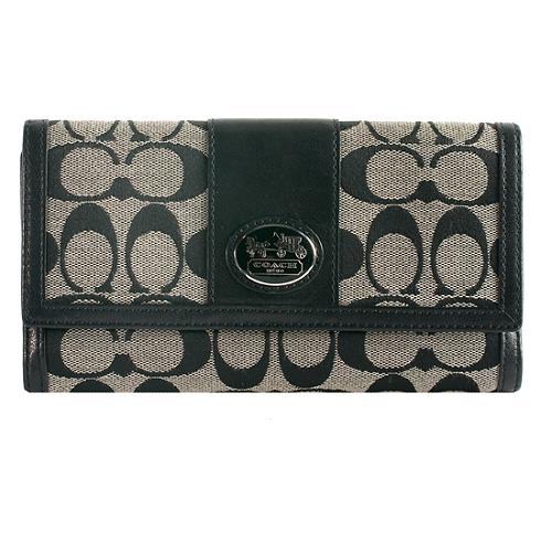 Coach Sutton Signature Checkbook Wallet