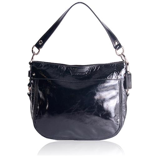 Coach Zoe Patent Leather Convertible Hobo Handbag 