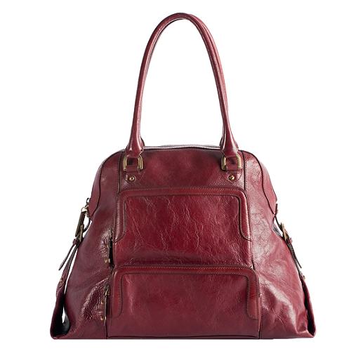 Cole Haan Aerin Large North-South Leather Satchel Handbag