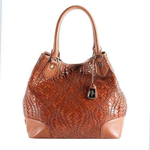 Cole Haan Leather Optical Weave Triangle Tote