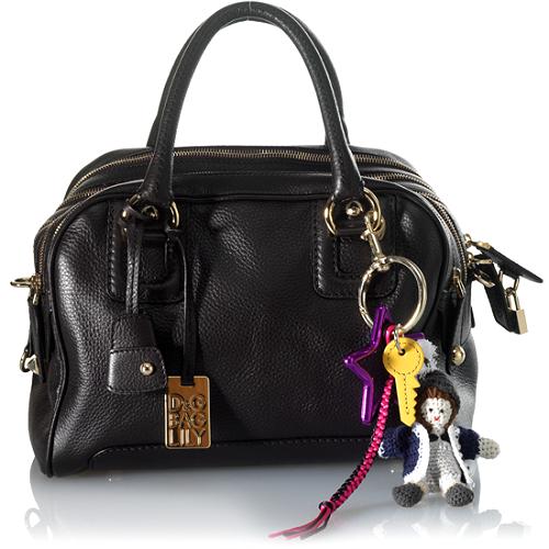 D&G Lily 5-Zip Nappa Grained Calfskin Satchel Handbag with Charm