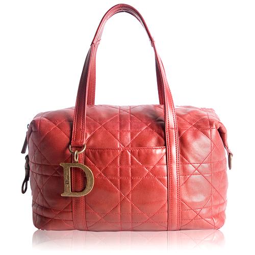Dior Cannage Polochon Satchel Handbag
