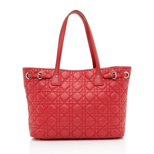 Dior Cannage Quilted Coated Canvas Panarea Medium Tote