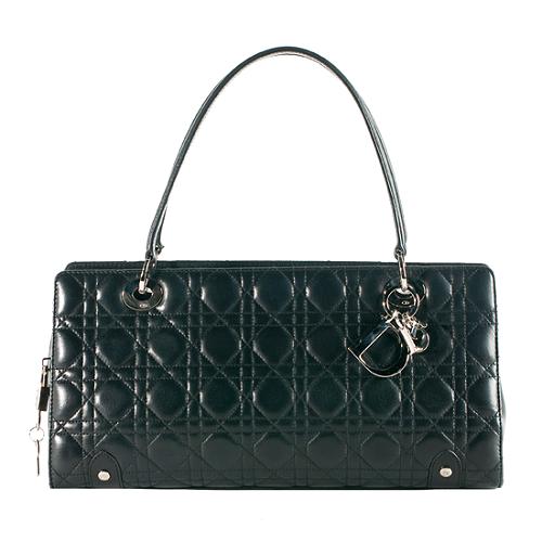 Dior Cannage Quilted Leather Lady Dior East/West Satchel Handbag