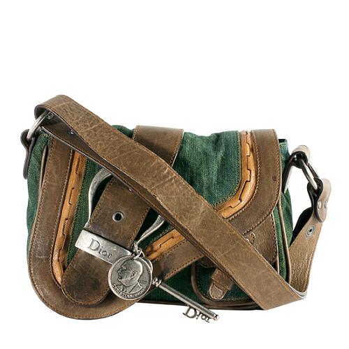 Dior Denim Gaucho Mini Saddle Shoulder Handbag