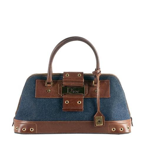 Dior Denim Street Chic Satchel Handbag