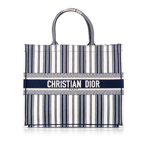 Christian Dior Blue Canvas Large Book Tote