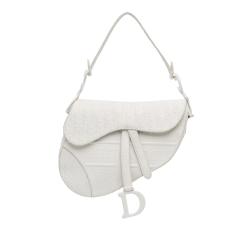 Dior Embossed Leather Oblique Saddle Bag