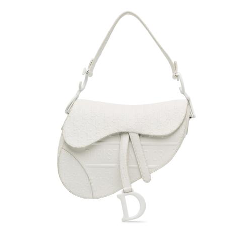 Dior Embossed Leather Oblique Saddle Bag