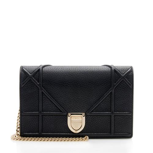Dior Grained Leather Diorama Wallet on Chain Bag